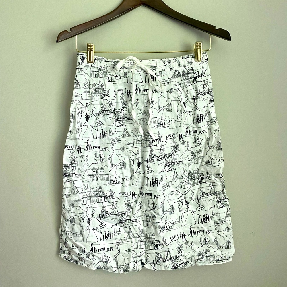 Vintage tie Paris printed skirt sz S
